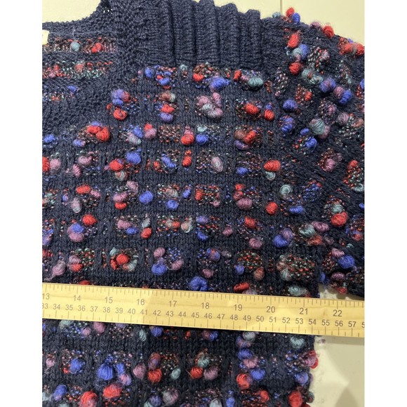 VTG Barry Bricken Women SZ L Hand Knit Pure Virgin Wool Button Front Sweater - Picture 8 of 10